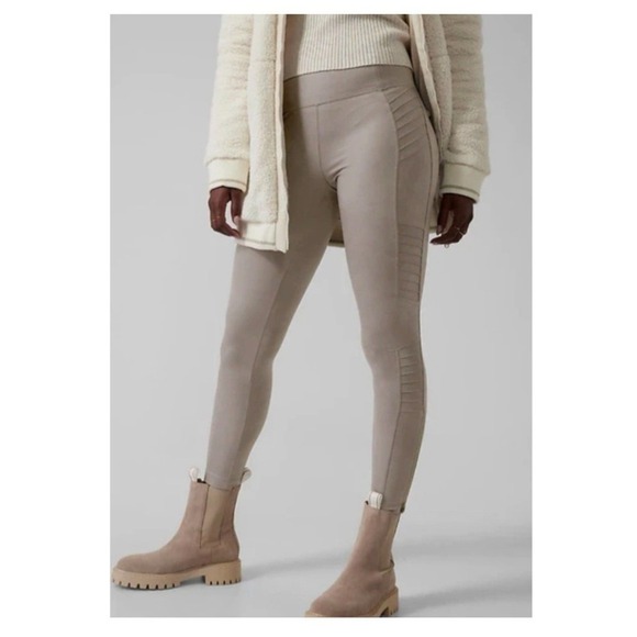 Athleta Pants - Athleta Delancey Moto Zip Ankle High‎ Waist Leggings Women's S Athleisure